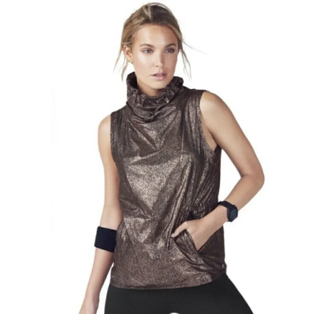Fabletics Liora Vest Gilet Black Rose Gold Vest